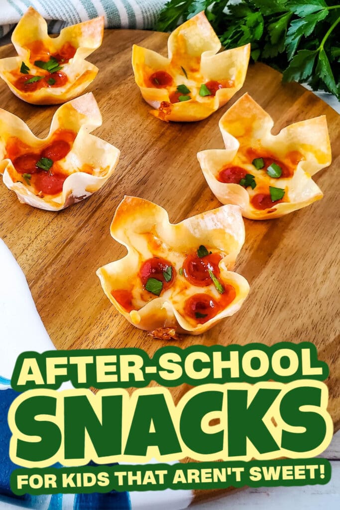 kids school snacks-Pizza Wonton Cups