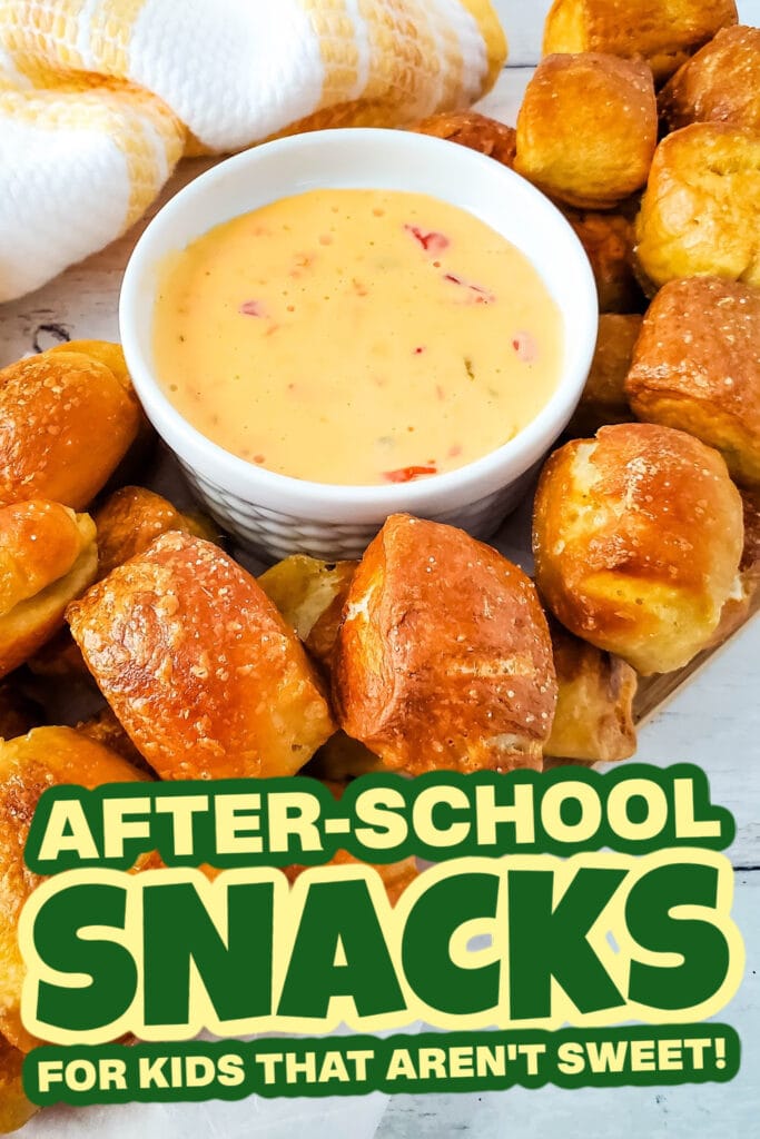 kids school snacks-Soft Pretzel Bites with Cheesy Dip