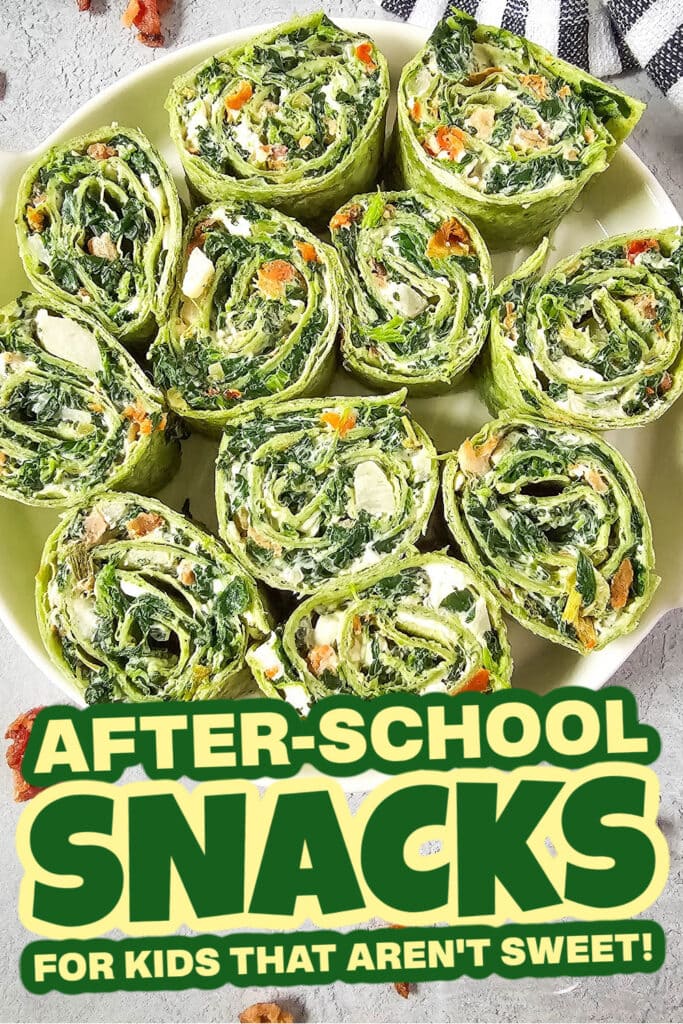 kids school snacks-Spinach Dip Pinwheels