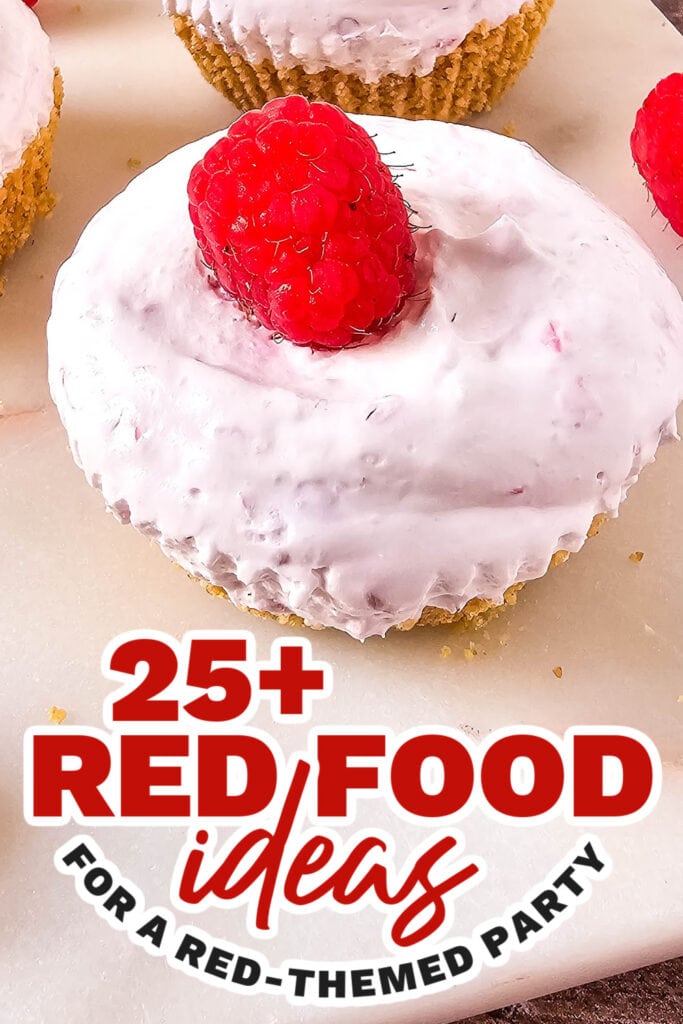 red food ideas - Mini No-Bake Raspberry Cheesecakes