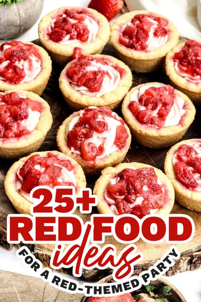 red food ideas - Strawberry Cheesecake Stuffed Cookie Cups