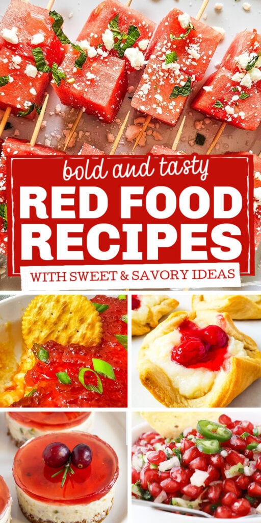 red-themed food ideas pin image