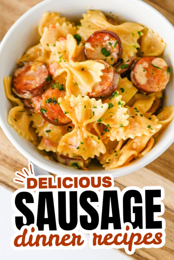 sausage dinner ideas - Creamy Cajun Sausage Bowtie Pasta copy