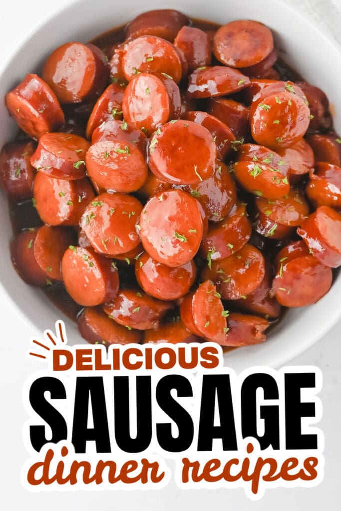 sausage dinner ideas - Crockpot BBQ Sausages copy