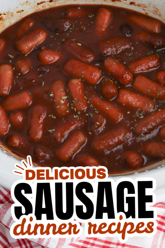 sausage dinner ideas - Crockpot Cranberry Cocktail Sausages copy