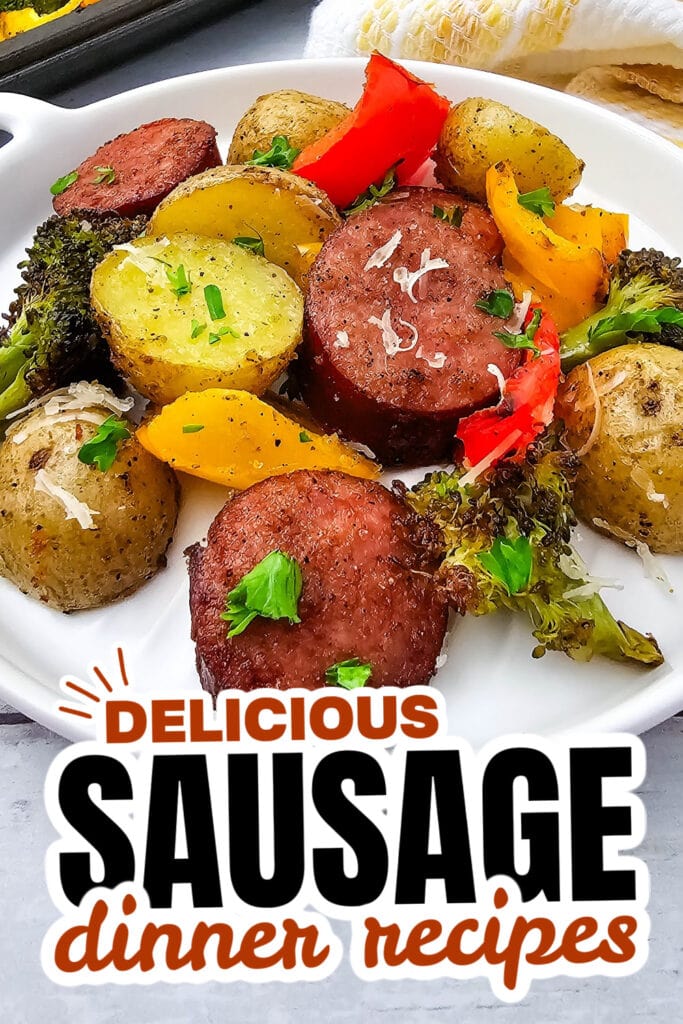 sausage dinner ideas - Healthy Sheet Pan Sausage with Veggies