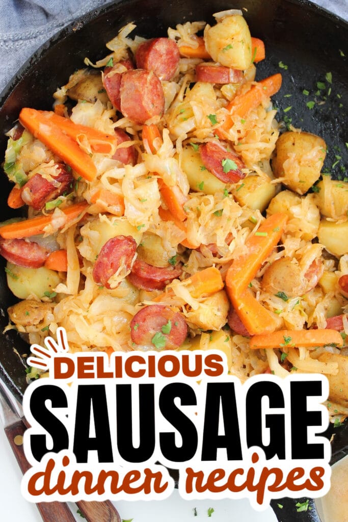sausage dinner ideas - Sausage, Cabbage, and Potato Skillet copy