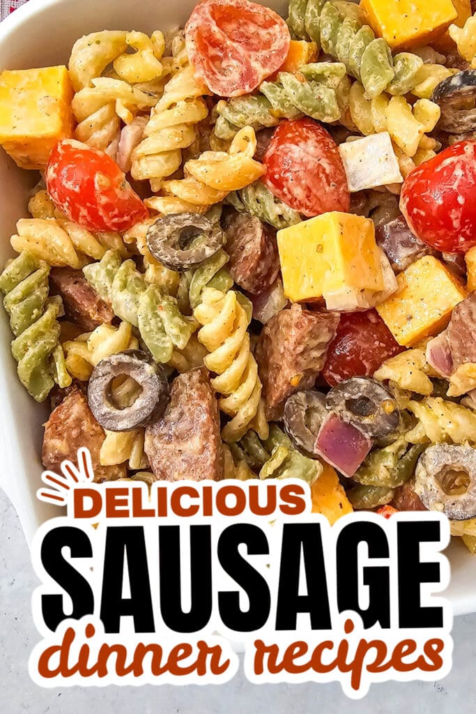 sausage dinner ideas - Smoked Sausage Pasta Salad copy
