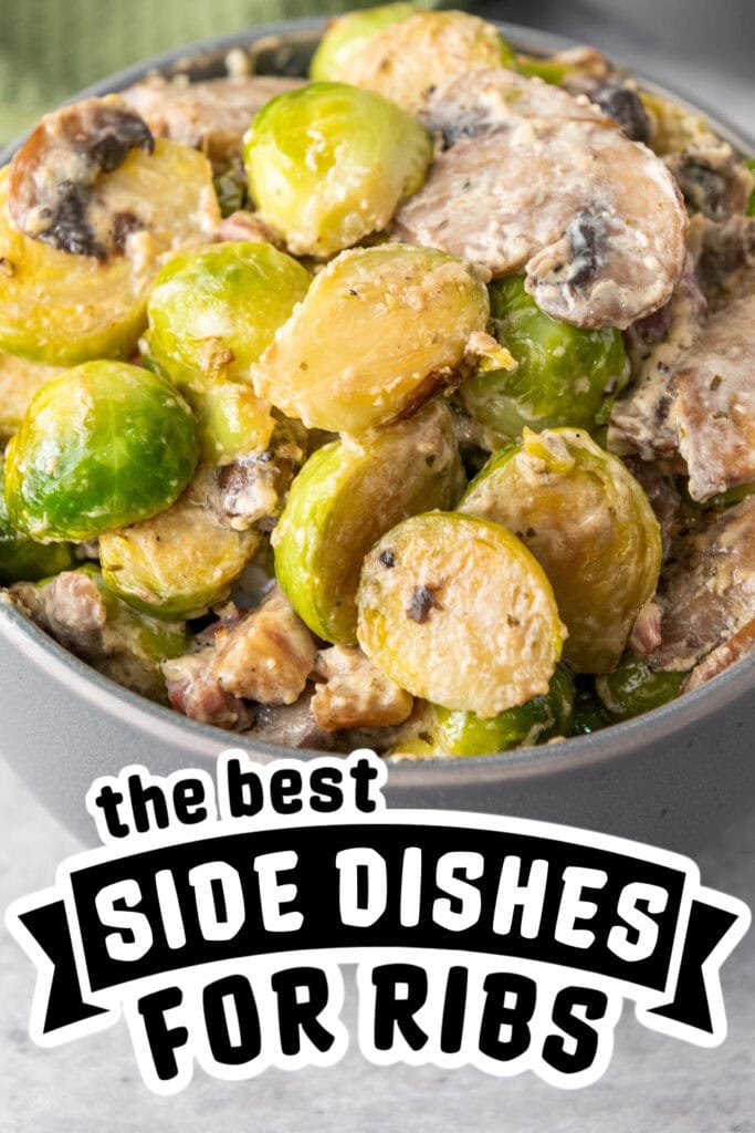 side dishes for ribs - Creamy Brussels Sprouts with Pancetta copy