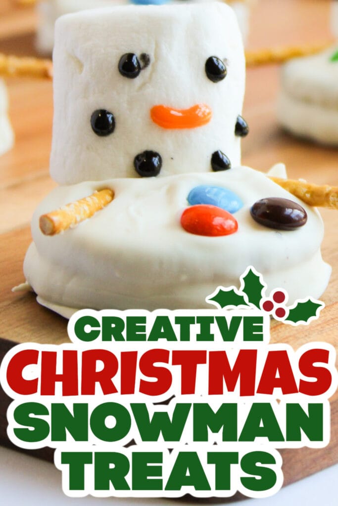 snowman treats - Melted Snowman White Chocolate Covered Oreos copy
