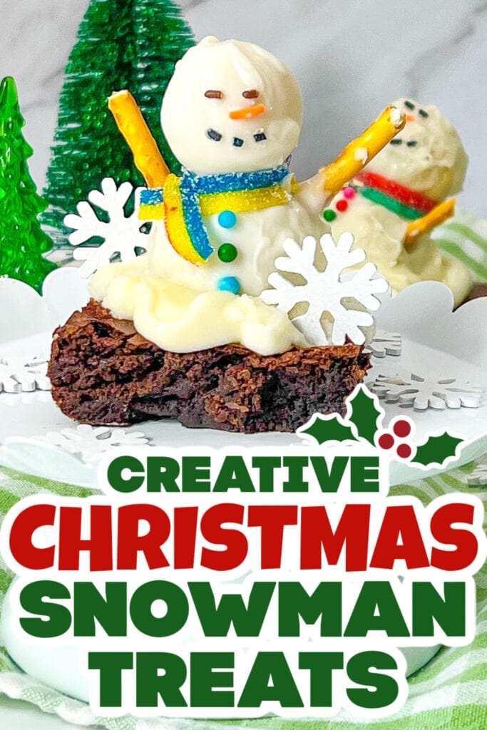 snowman treats - Snowman Truffle Brownies copy