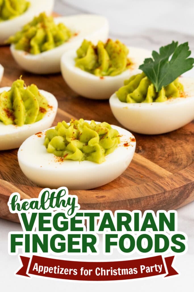 vegetarian appetizers for christmas party - Avocado Deviled Eggs copy