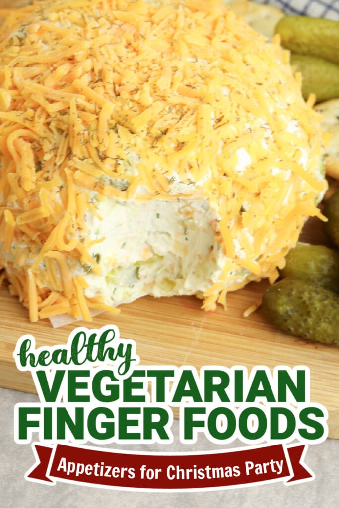 vegetarian appetizers for christmas party - Cheddar Pickle Cheese Ball copy
