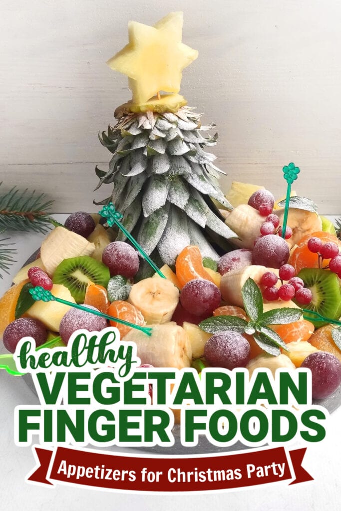 vegetarian appetizers for christmas party - Christmas Pineapple Tree Fruit Tray copy