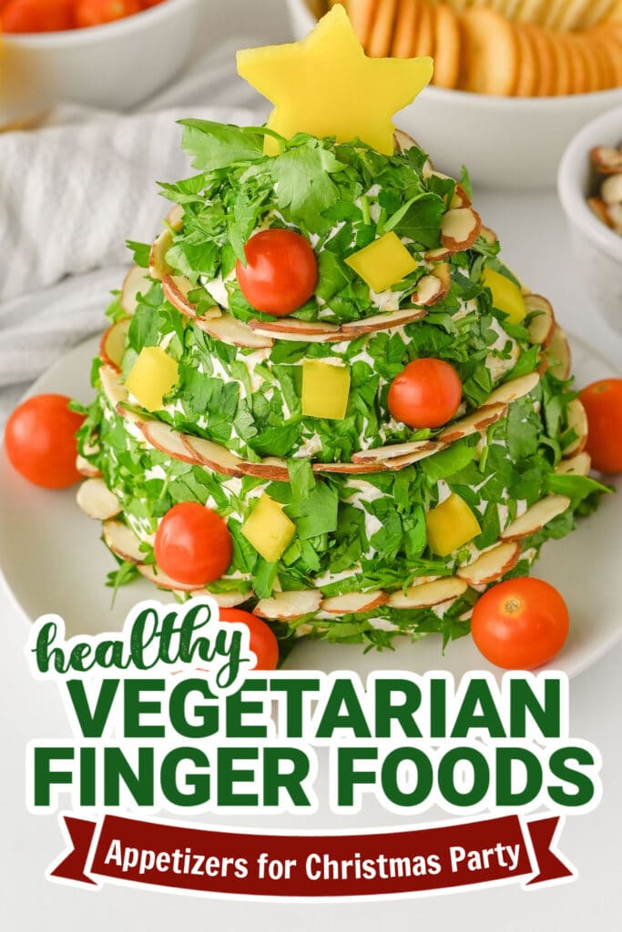 vegetarian appetizers for christmas party -Christmas Tree Cheeseball copy