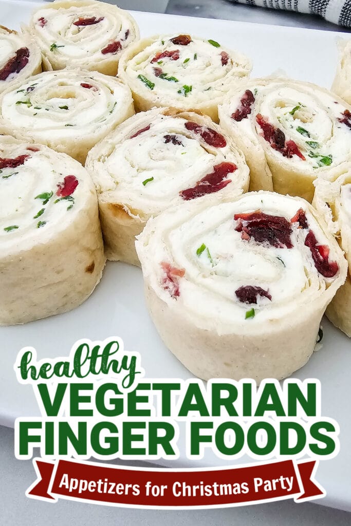 vegetarian appetizers for christmas party - Cranberry Feta Pinwheels copy
