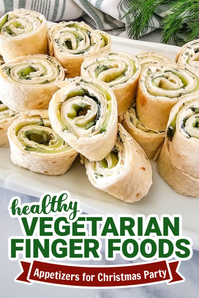 vegetarian appetizers for christmas party - Cucumber Dill Pinwheels copy