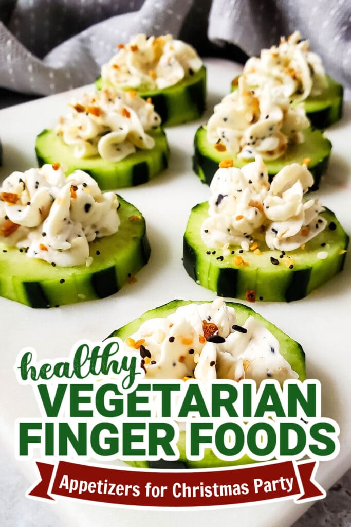 vegetarian appetizers for christmas party - Everything Bagel Cucumber Bites copy