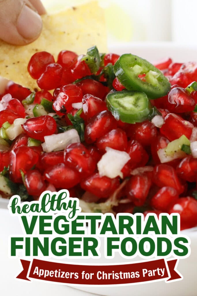 vegetarian appetizers for christmas party - Fresh Pomegranate Salsa copy