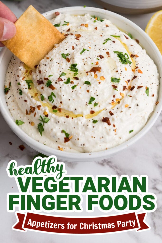 vegetarian appetizers for christmas party - Lemony Whipped Feta Dip copy