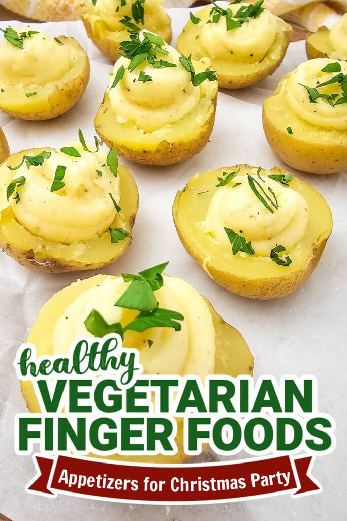 vegetarian appetizers for christmas party - Mini Deviled Potatoes copy