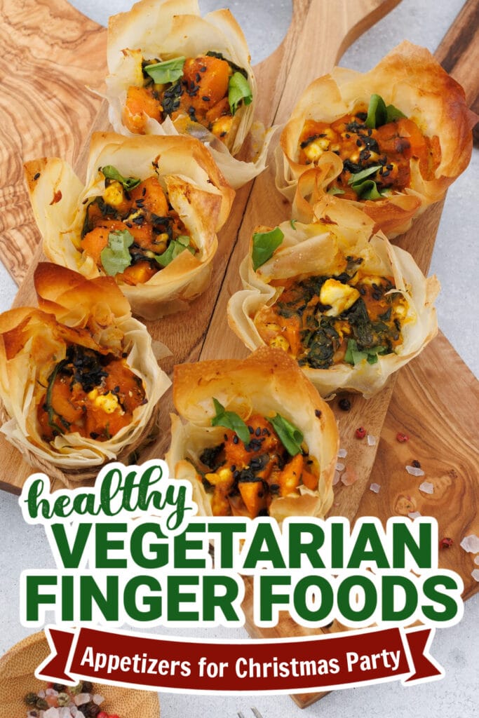 vegetarian appetizers for christmas party - Pumpkin Feta Phyllo Cups copy