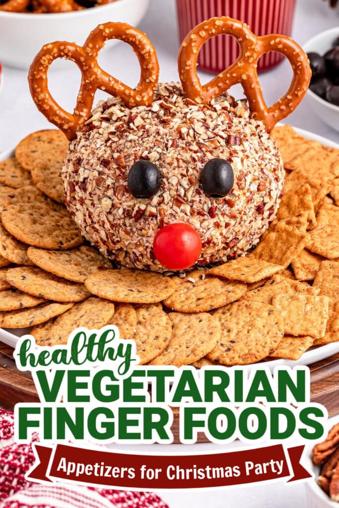 vegetarian appetizers for christmas party - Reindeer Cheeseball copy