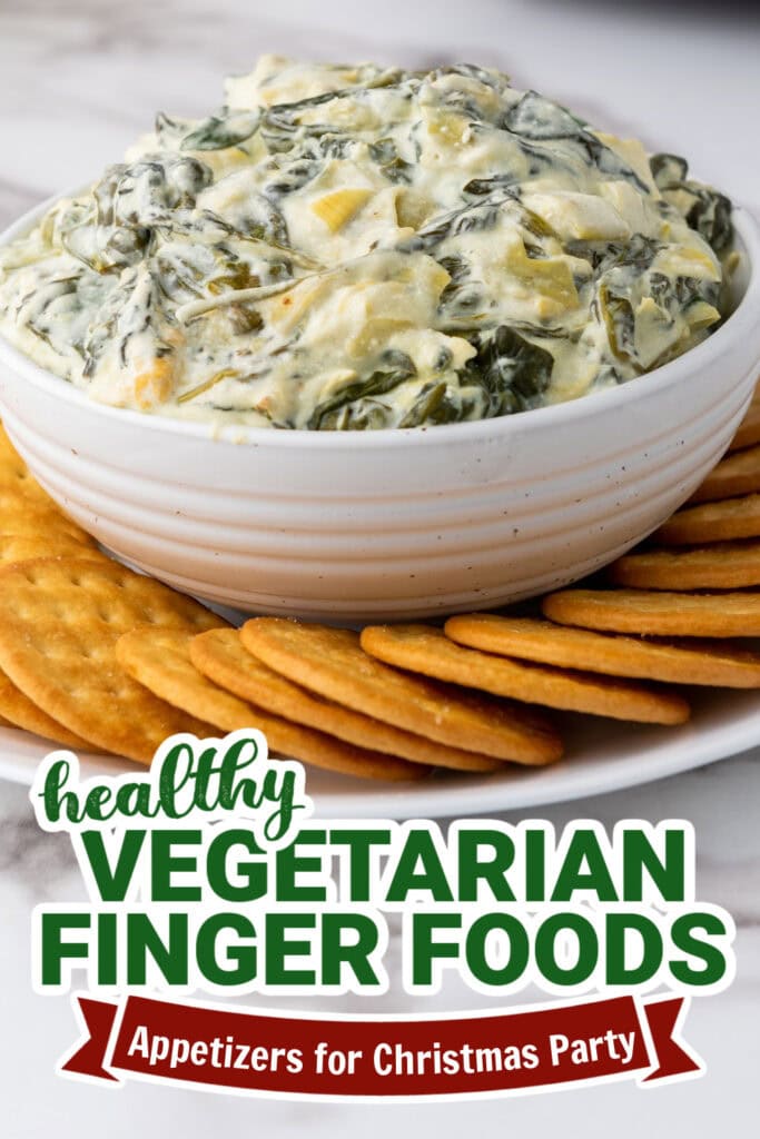 vegetarian appetizers for christmas party -Slow Cooker Spinach Artichoke Dip copy