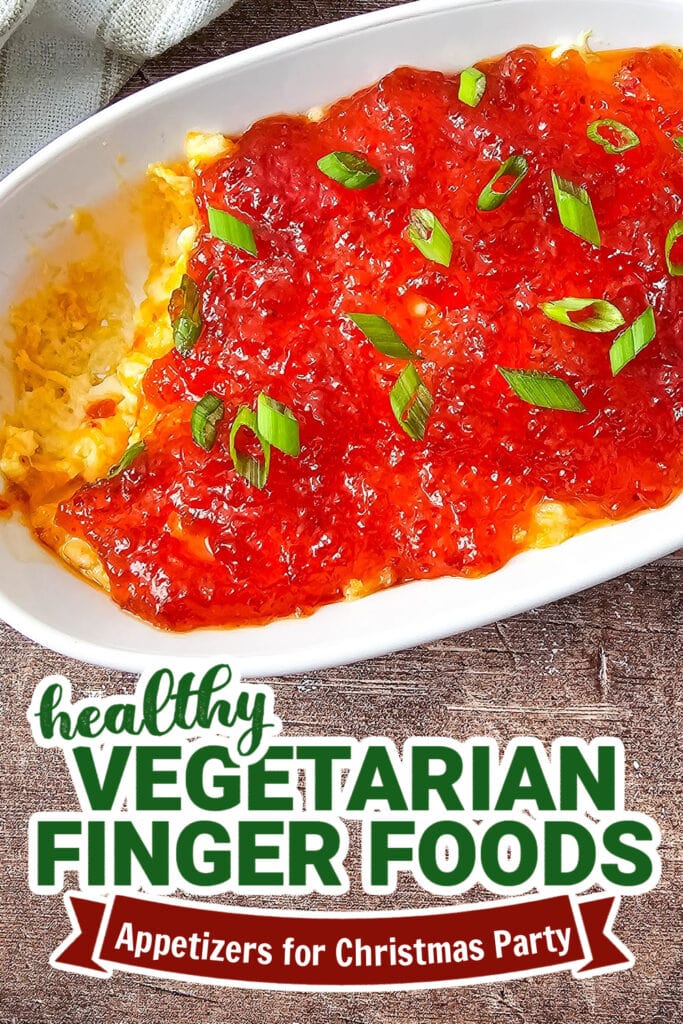 vegetarian appetizers for christmas party - Sweet & Spicy Pepper Jelly Cheese Dip copy