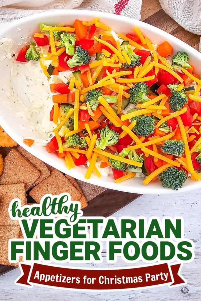 vegetarian appetizers for christmas party -Veggie Pizza Dip copy