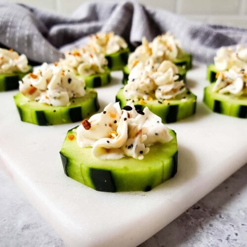 Keto Everything Bagel Cucumber Bites