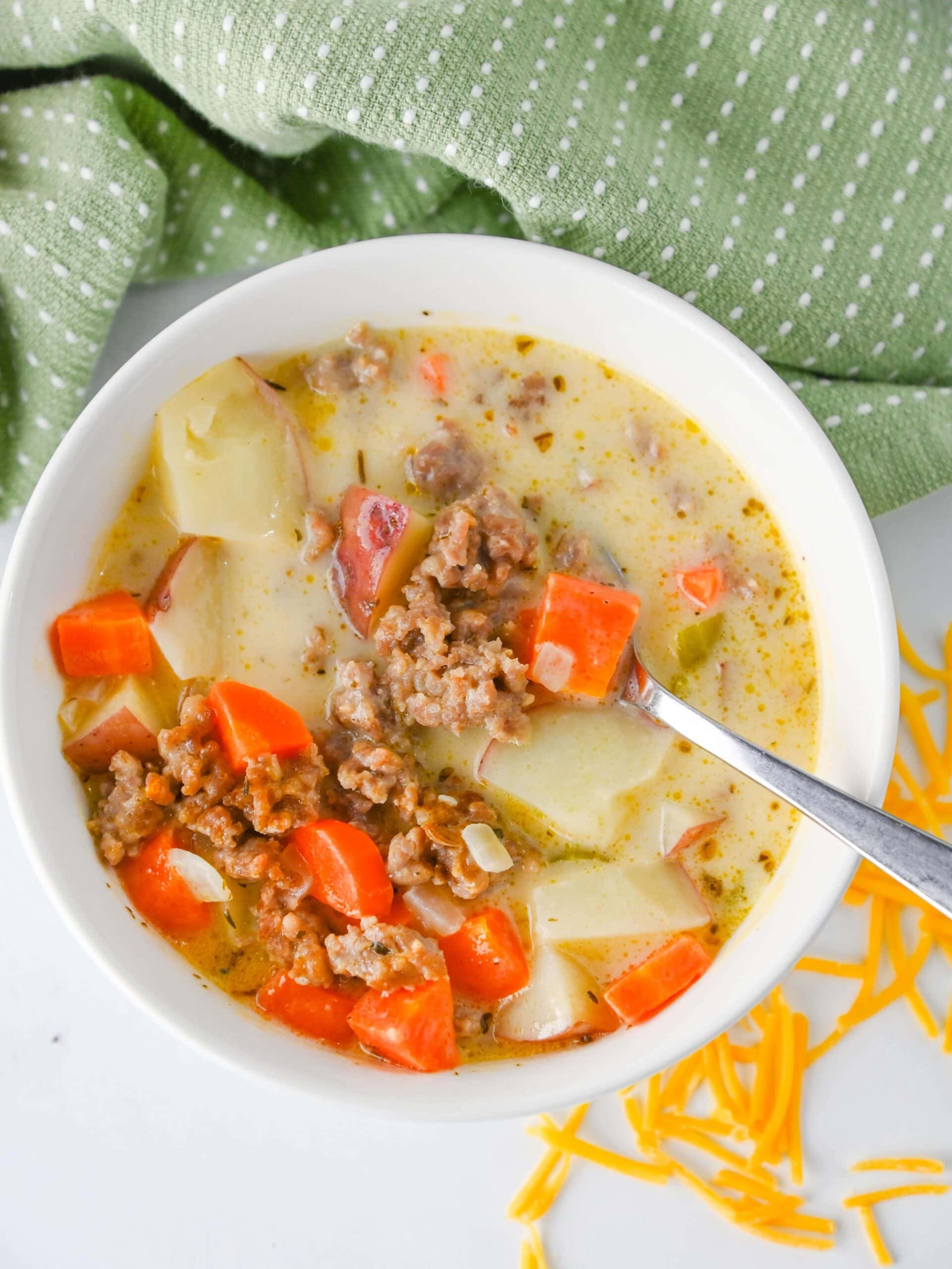 Creamy Italian Sausage Potato Soup Process Photo