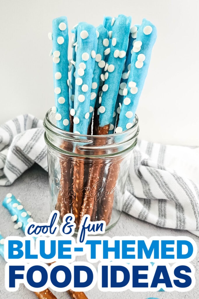 Blue Food Ideas-Blue Candy Coated Pretzel Rods copy