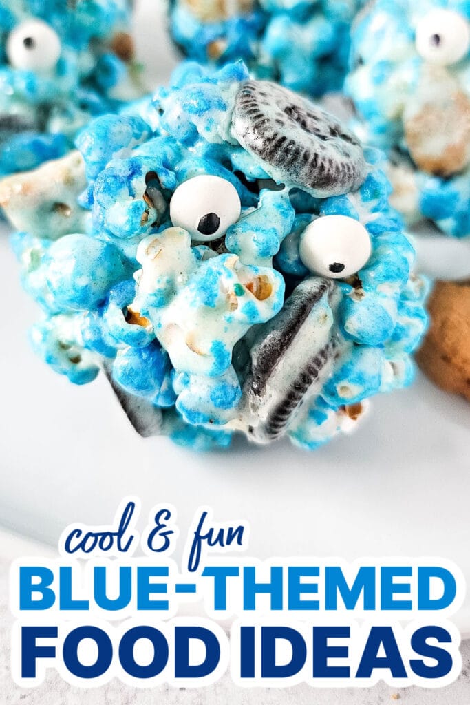 Blue Food Ideas-Cookie Monster Popcorn Balls copy