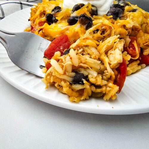 Cheesy Chicken Taco Casserole with Black Beans