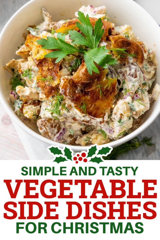 Christmas Vegetable Sides - smashed potato salad copy
