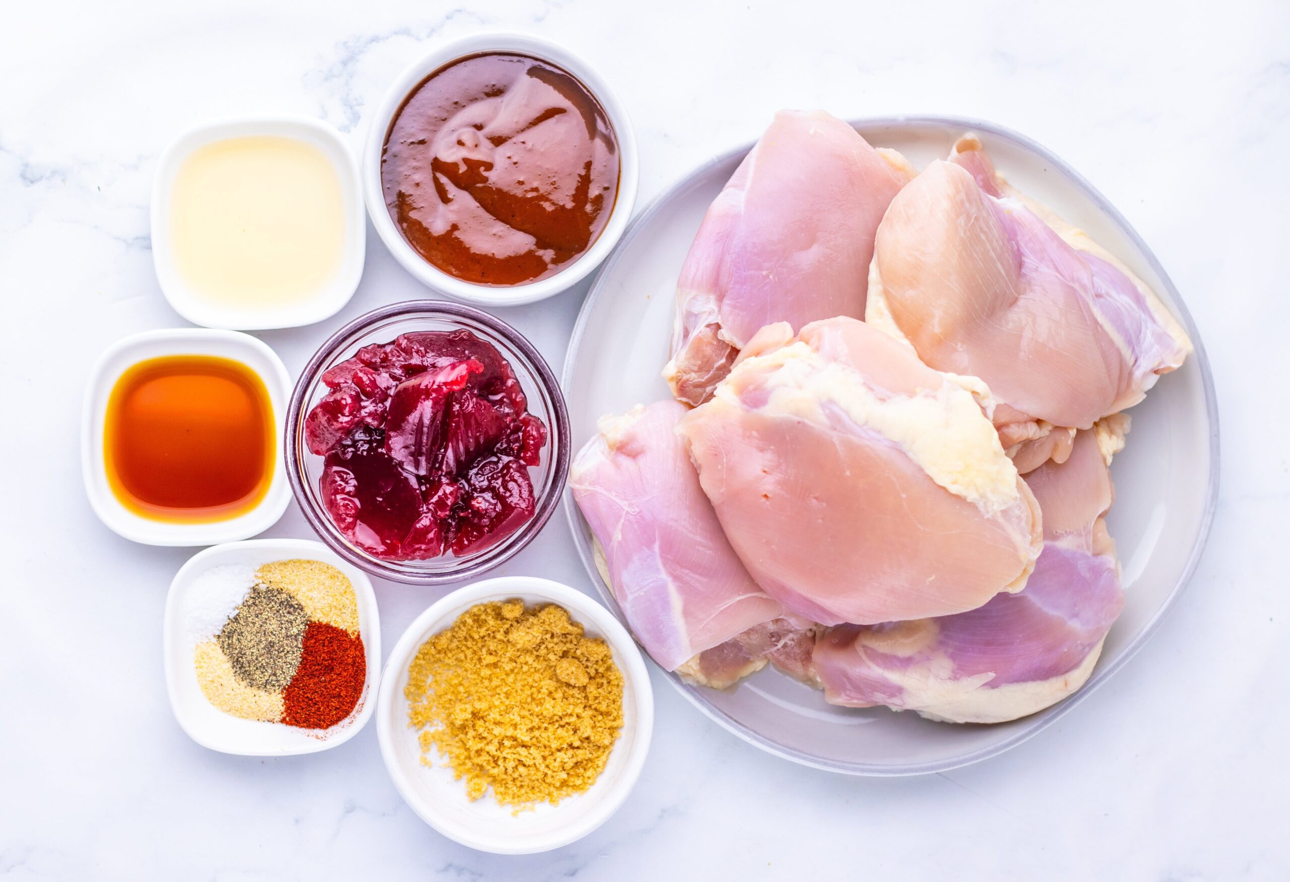 Slow Cooker Cranberry BBQ Pulled Chicken Process Ingredients