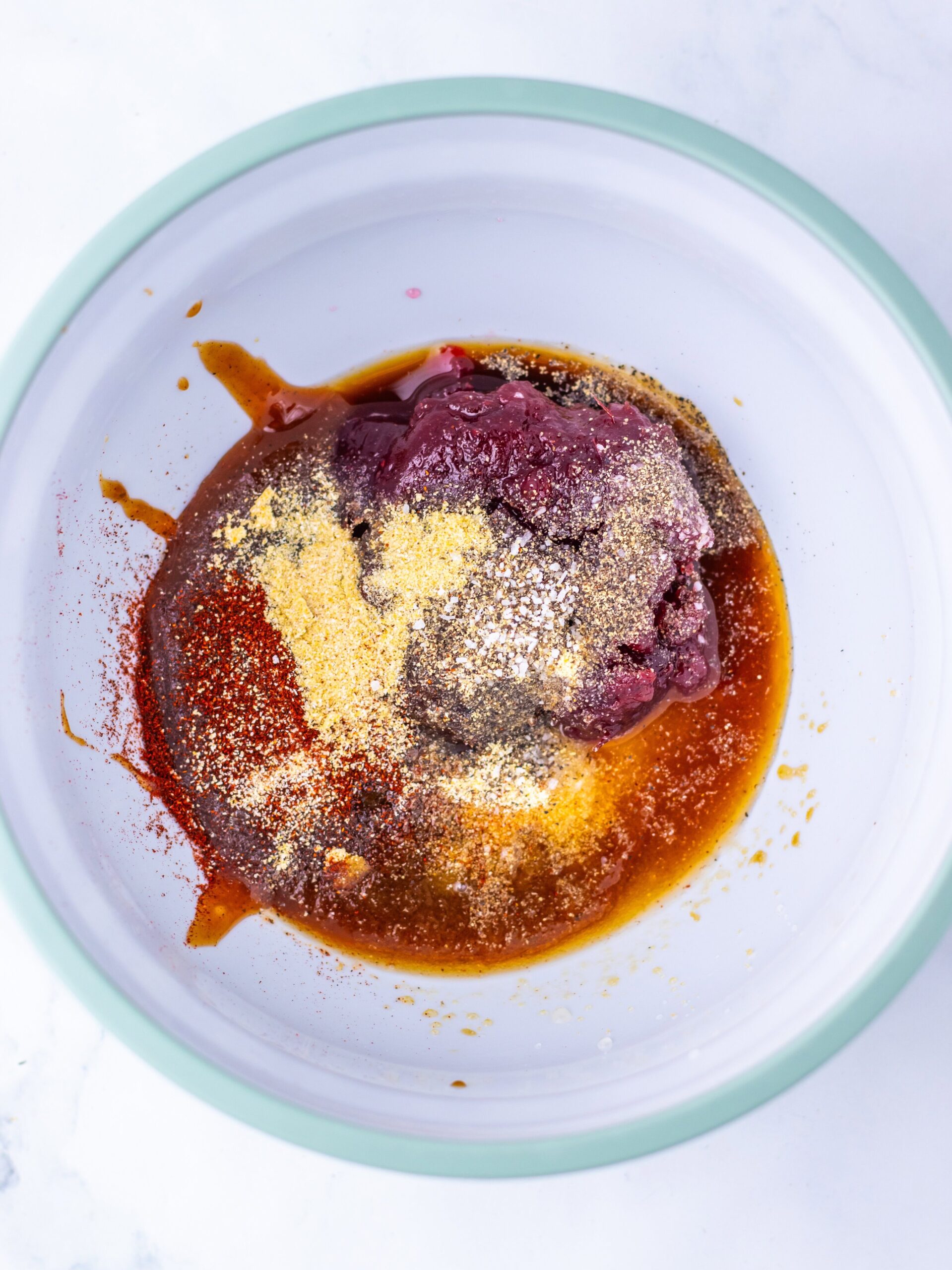 Slow Cooker Cranberry BBQ Pulled Chicken Process Photo