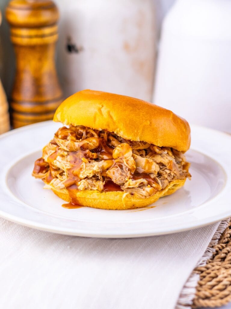 Slow Cooker Cranberry BBQ Pulled Chicken Process Photo