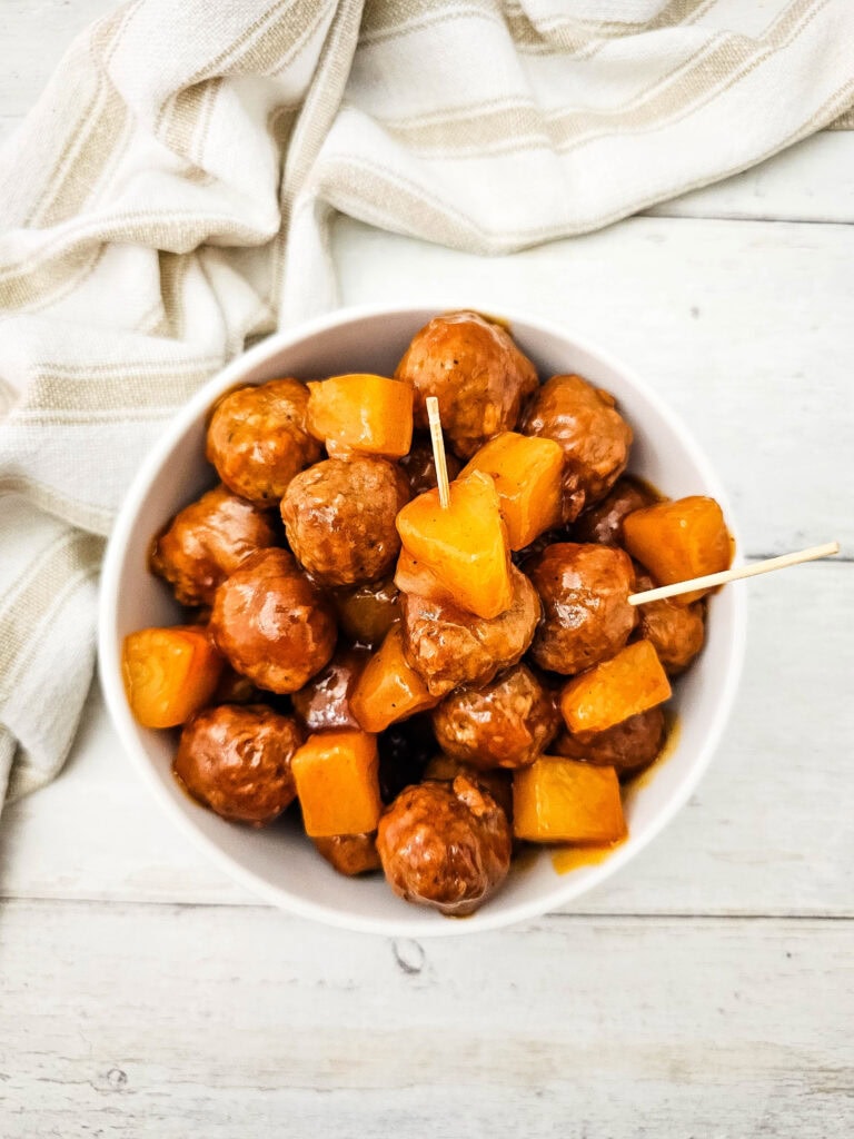 Crockpot Sweet and Sour Meatballs Process Photo