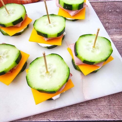 Ham and Cheese Cucumber Sandwich Bites