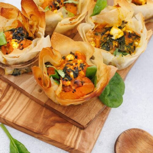 Pumpkin Feta Phyllo Cups