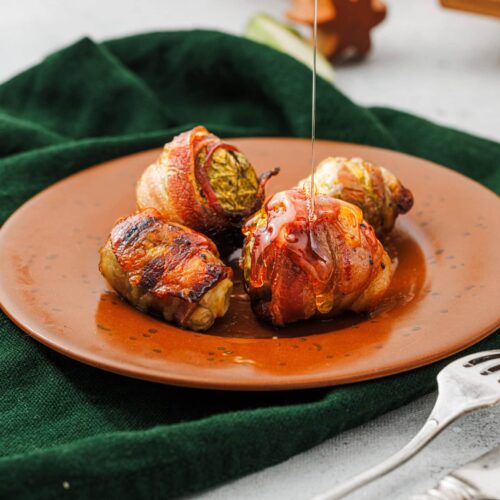 Maple Glaze Bacon-Wrapped Brussels