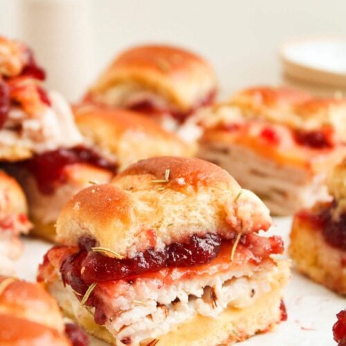 Leftover Turkey Sliders with Cranberry and Gouda Cheese