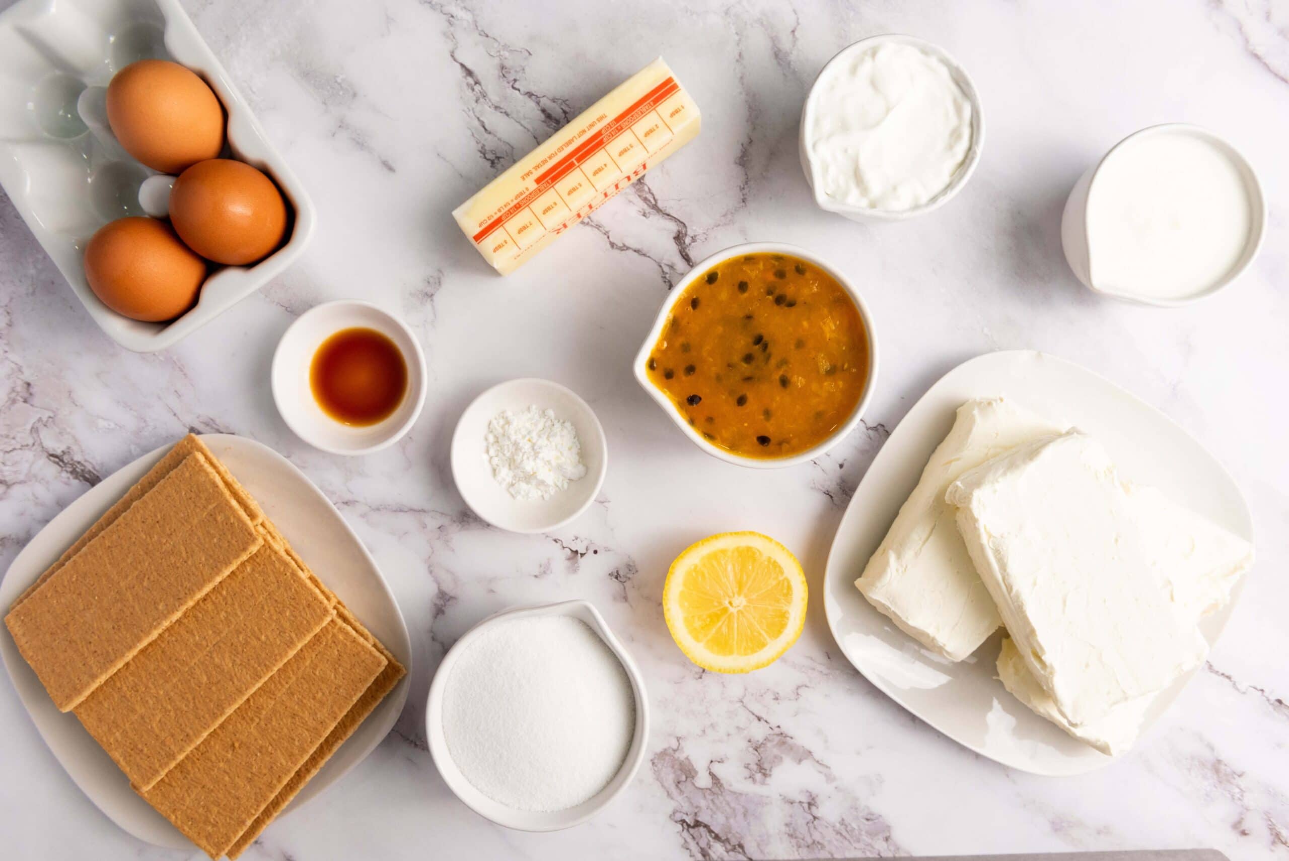 Passion Fruit Cheesecake Process Ingredients