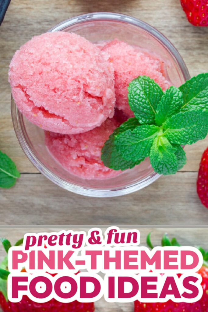 Pink Food Ideas-Easiest Strawberry Sorbet copy