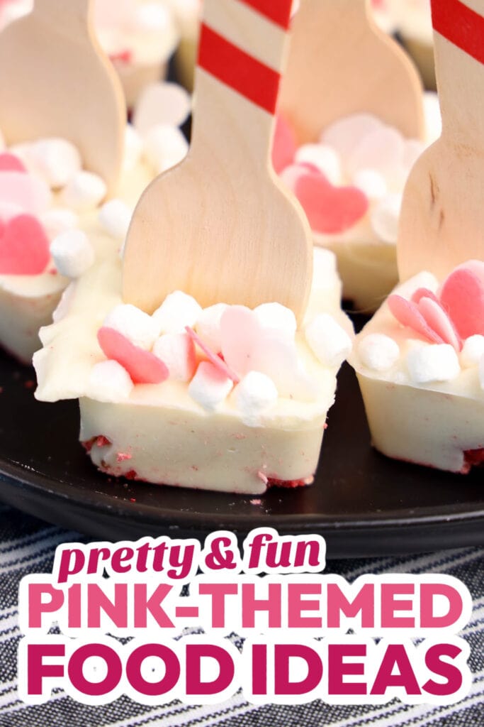 Pink Food Ideas-Strawberry White Hot Chocolate Spoons copy