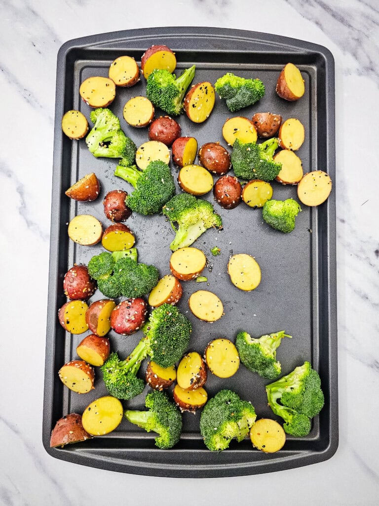 Sheet Pan Everything Bagel Chicken Process Photo