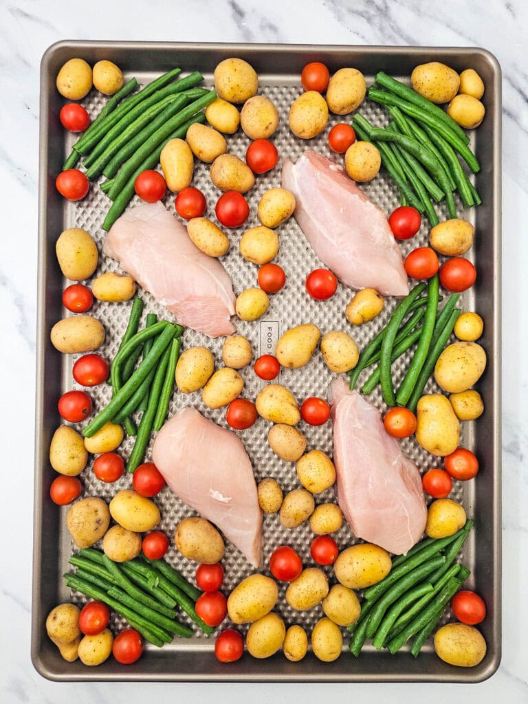 Sheet Pan Chicken Caprese Process Photo