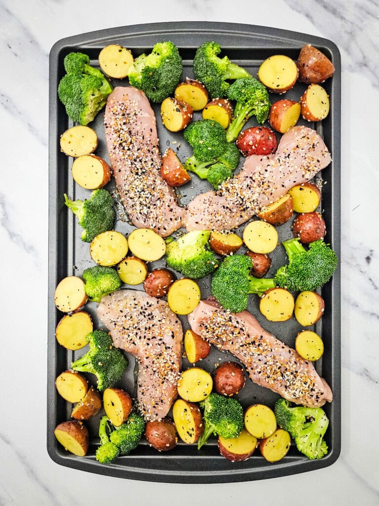 Sheet Pan Everything Bagel Chicken Process Photo